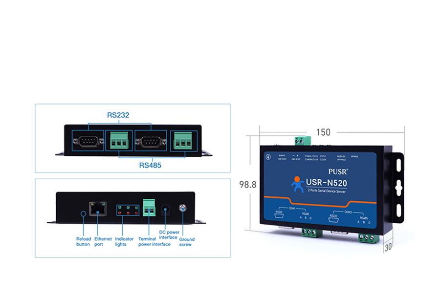 RS-232/485 serial devices to the TCP/IP network