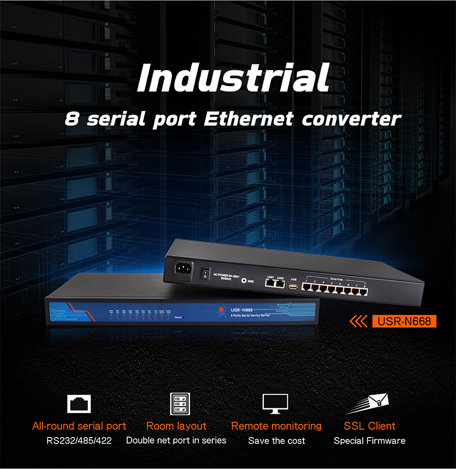 Eight serial servers
