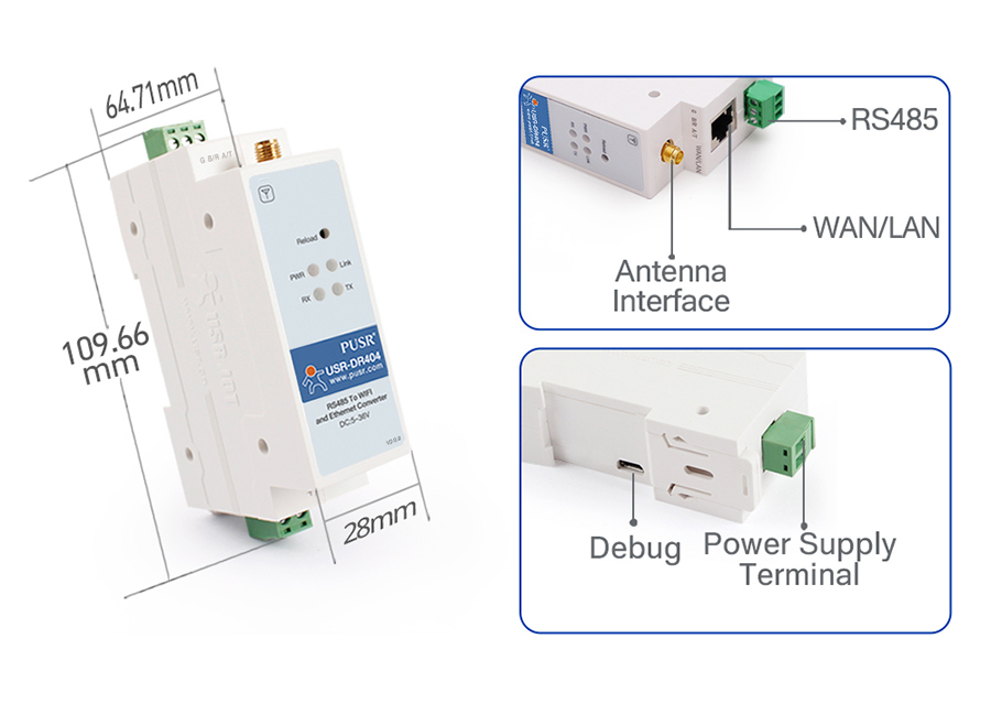 DIN-Rail RS485 to WiFi Converters