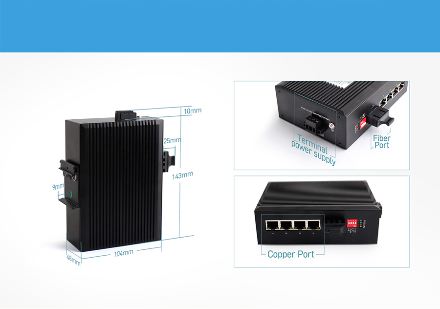 4 Port Network Switches Industrial Switches