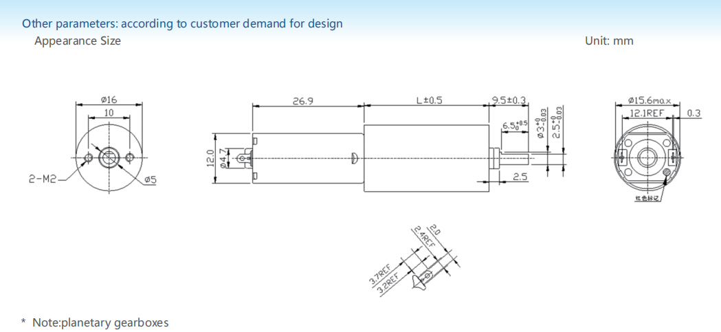 Planetary gear motor
