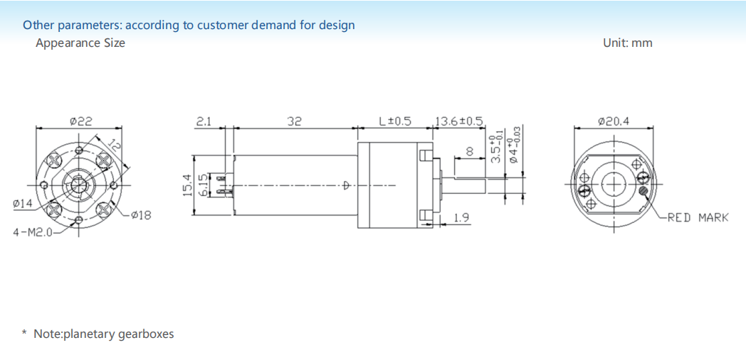 Planetary gear motor