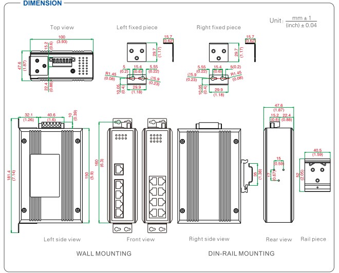 UOTEK 10/100/1000M 5-Port/8-Port Ethernet Switch