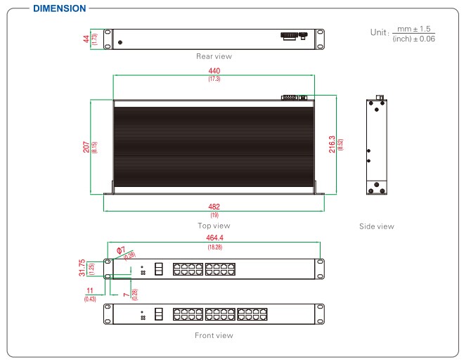 UOTEK Rackmount 16+2G Gigabit Ethernet Switch