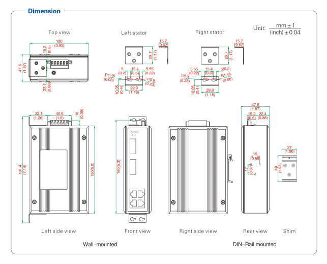 UOTEK 100M 6-Port Unmanaged Ethernet Switch