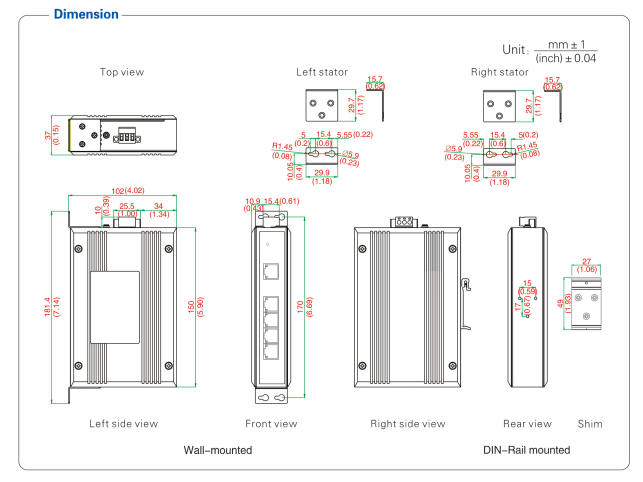UOTEK Gigabit 5-Port unmanaged Ethernet Switch