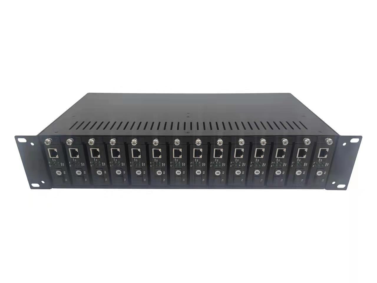 UOTEK UT-N602U14DP 14-slot Fiber Optic Transceiver Rack