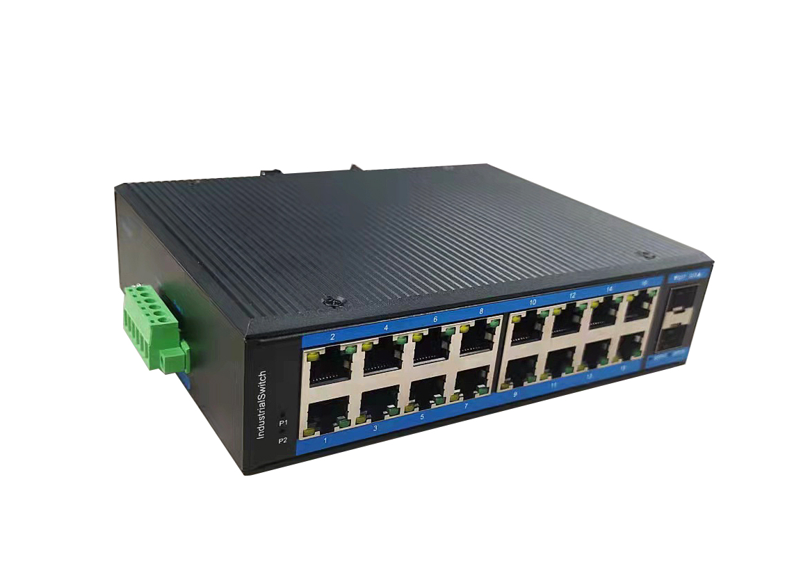 Unmanaged 16 Gigabit Electrical + 2 Gigabit SFP Industrial Ethernet Switch