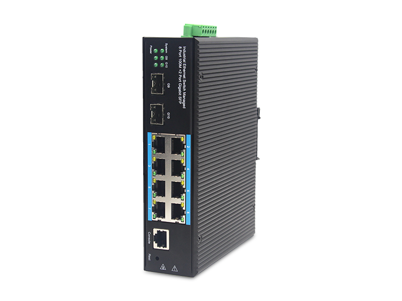 8-port 10/100BASE-TX+2G SFP Managed Industrial Switch