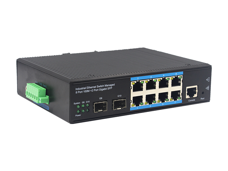 8-port 10/100BASE-TX+2G SFP Managed Industrial Switch