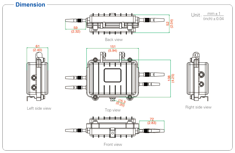 UOTEK RS-232/485/422 to RS-485/422 Converter with Isolation(Antidust, water proof, lightning protection)