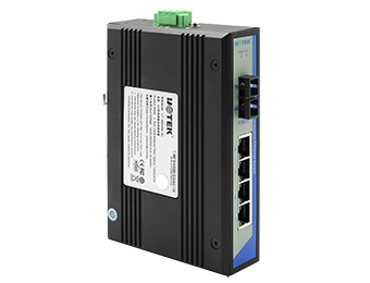 UOTEK 4 10/100Base-TX Ethernet ports and 1 100Base- FX optical port Network Fiber Optic Transceiver