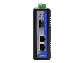 UOTEK 2 Base-T Ethernet ports,1 Base- X optical port network fiber transceiver