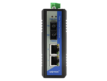 UOTEK 2 Base-T Ethernet ports,1 Base- X optical port network fiber transceiver