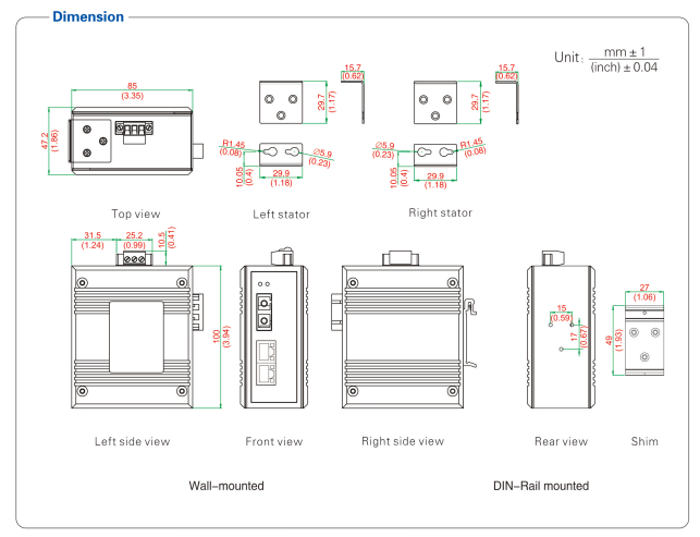 UOTEK 2-Port 100M Network Fiber Optic Transceiver