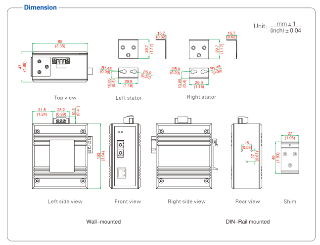 UOTEK 1-Port Gigabit Network Fiber Optic Transceiver