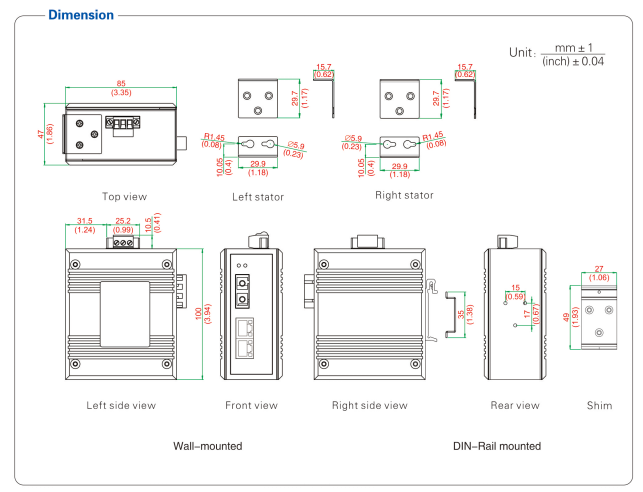 UOTEK 2-Port Gigabit Network Fiber Optic Transceiver