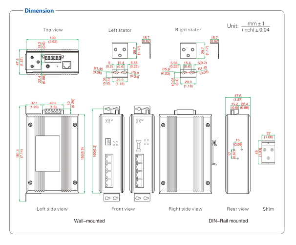 UOTEK 5-port 100M Simple Managed POE Ethernet Switch
