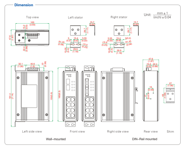 UOTEK 10-port Gigabit Unmanaged POE Unmanaged Ethernet Switch