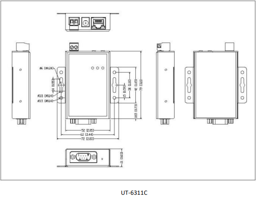 UOTEK 10/100M to 1 Ports RS-232/485/422 Serial Device Server