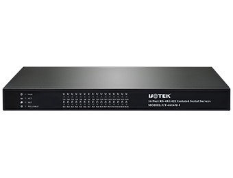 UOTEK 10/100M TCP/IP to 16 Ports RS-485/422 Serial Device Server with Lightning Isolation