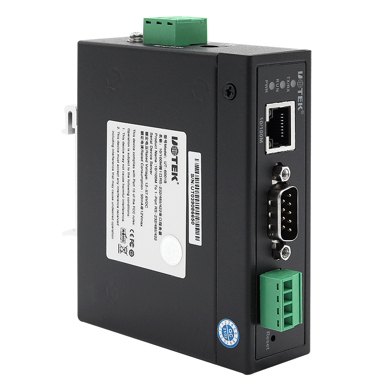 UOTEK UT-6001B 10/100M to 1 Port RS-232/485/422 Serial Device Server