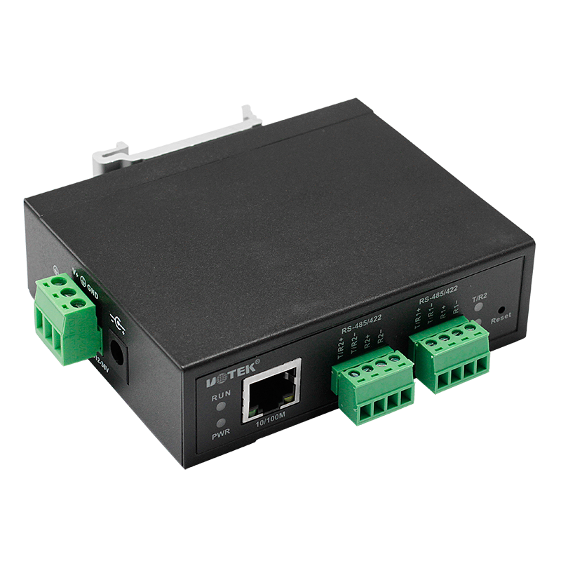 UOTEK UT-6802MT-I 10/100M to 2 ports 485/422 Isolated Serial Device Server