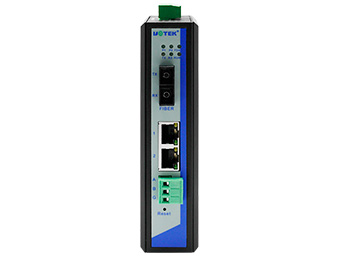 UOTEK 100M optical port to 2 electrical ports + RS232/485/422 Serial Device Server