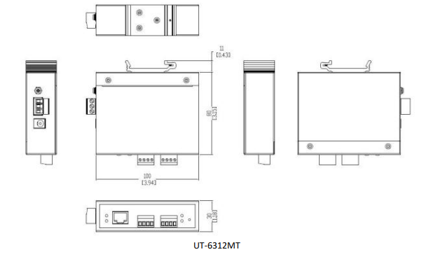10/100M to 2 Ports RS-232/485/422 Serial Device Server