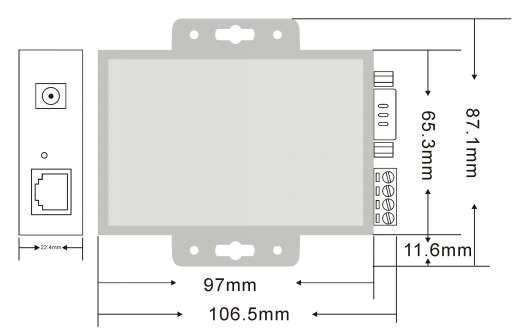 UOTEK 10/100M TCP/IP to RS-232/485/422 serial device server