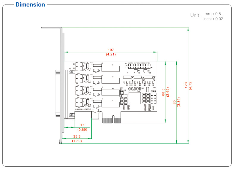 UOTEK UT-794I PCI-E to 4 Ports RS-485/422 Serial Adapter