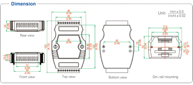UOTEK UT-5528 Digital 8-channel optical isolated dry contact I/O input module