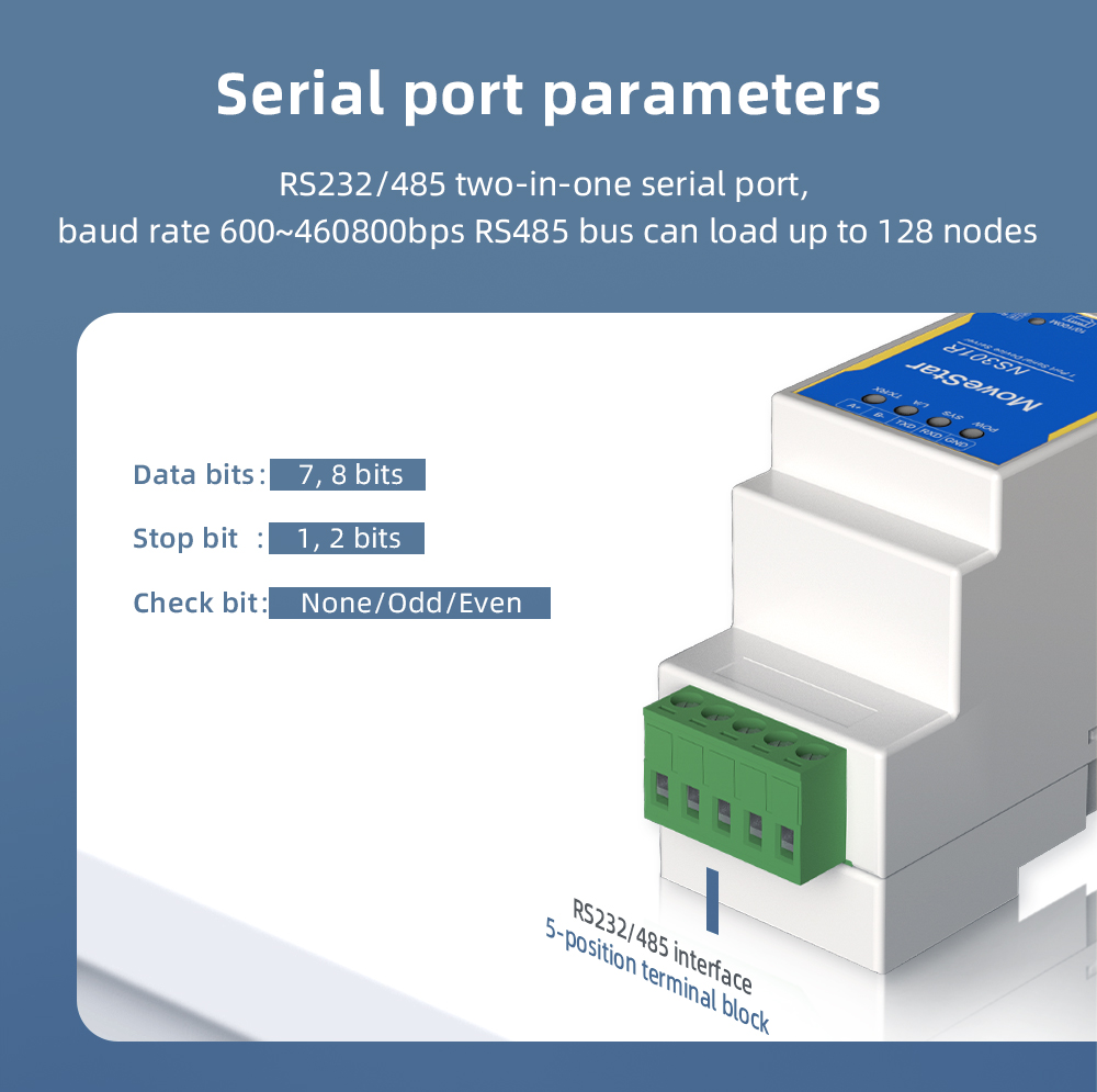 1 Port RS232/485 Serial to 100M Ethernet Server