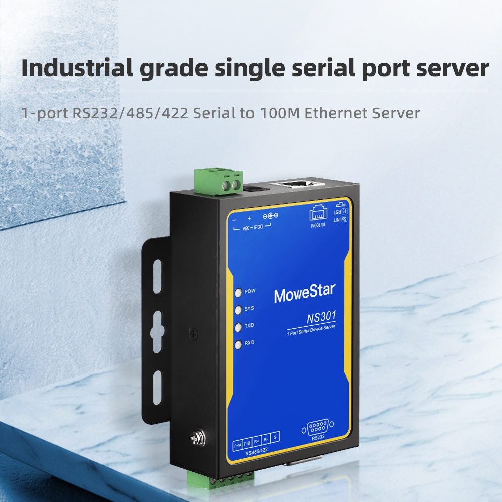1 Port RS232/485/422 Serial to 100M Ethernet Server