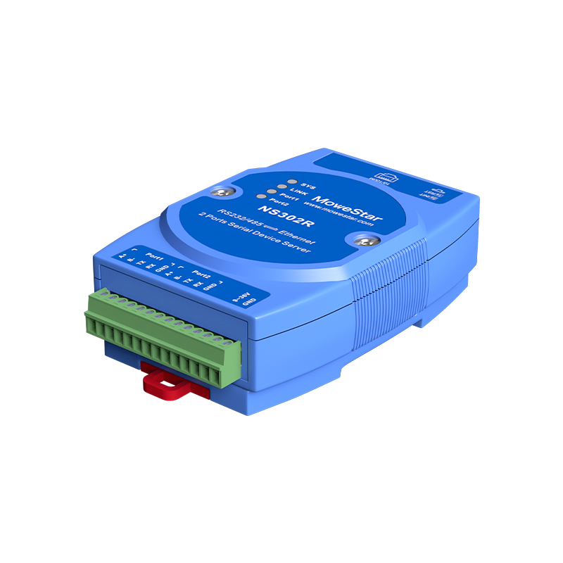 DIN Rail Serial Server 2 ports