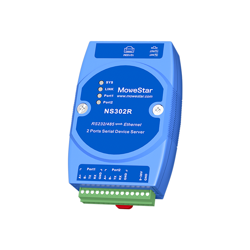 DIN Rail Serial Server 2 ports