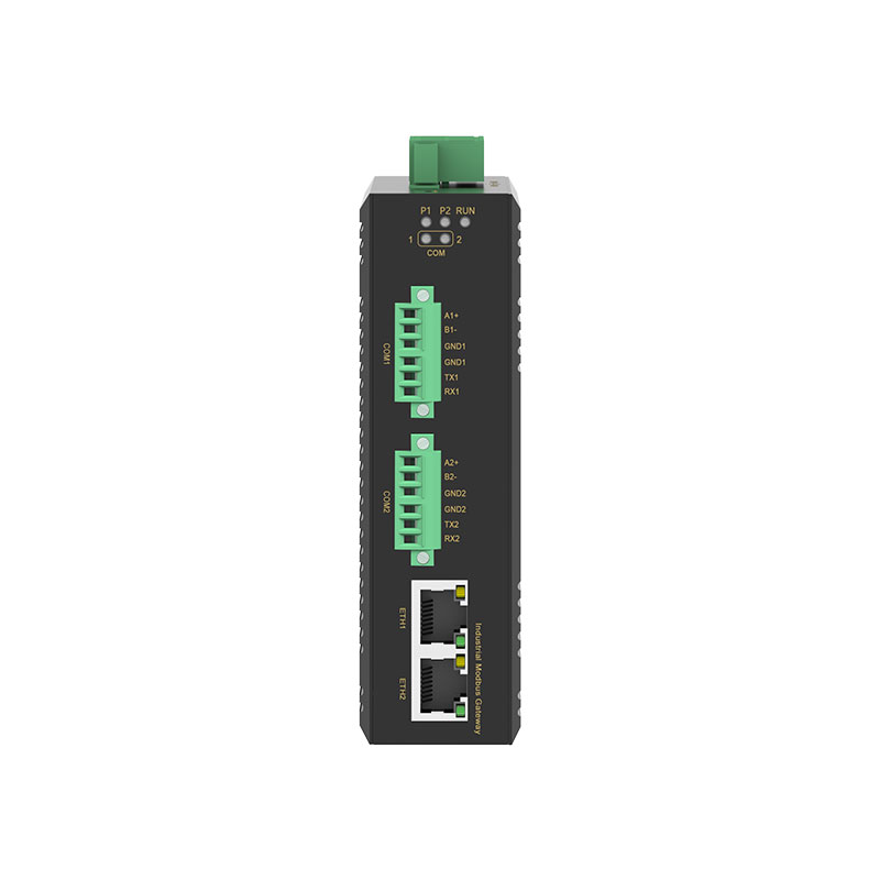 industrial-grade Modbus gateway 2-channel DIN-rail serial port server