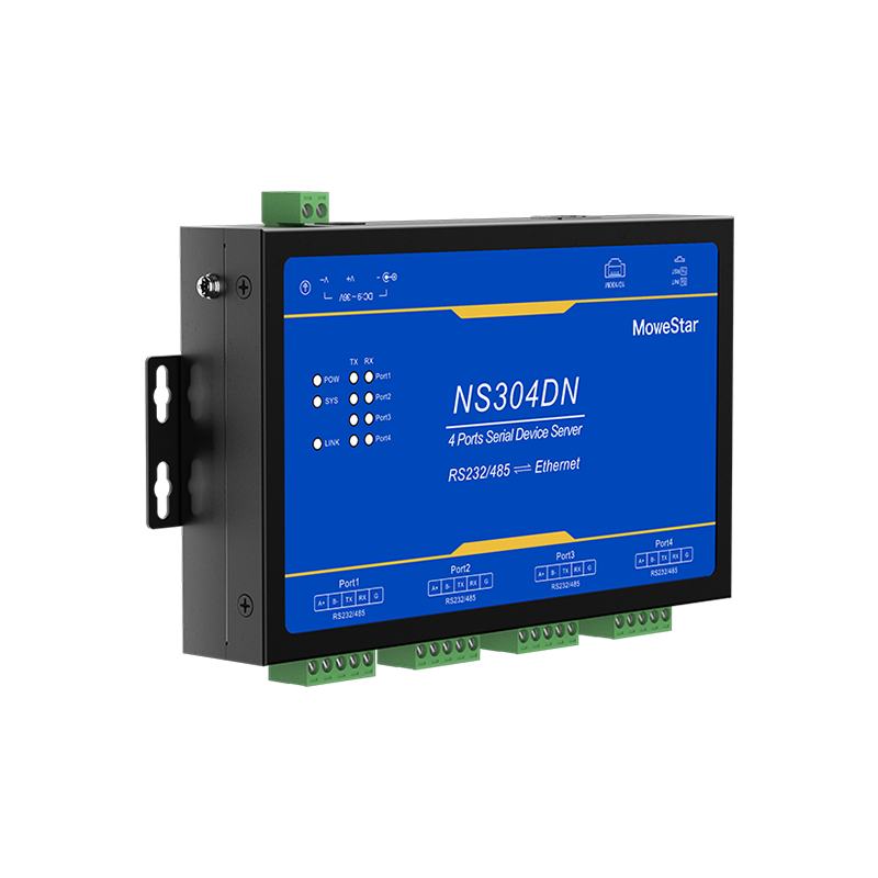 4 Ports RS232/485 Serial to 100M Ethernet Server