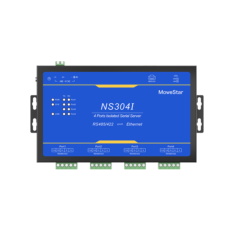 4 Ports RS485/422 Serial to 100M Ethernet Opto-isolated Server