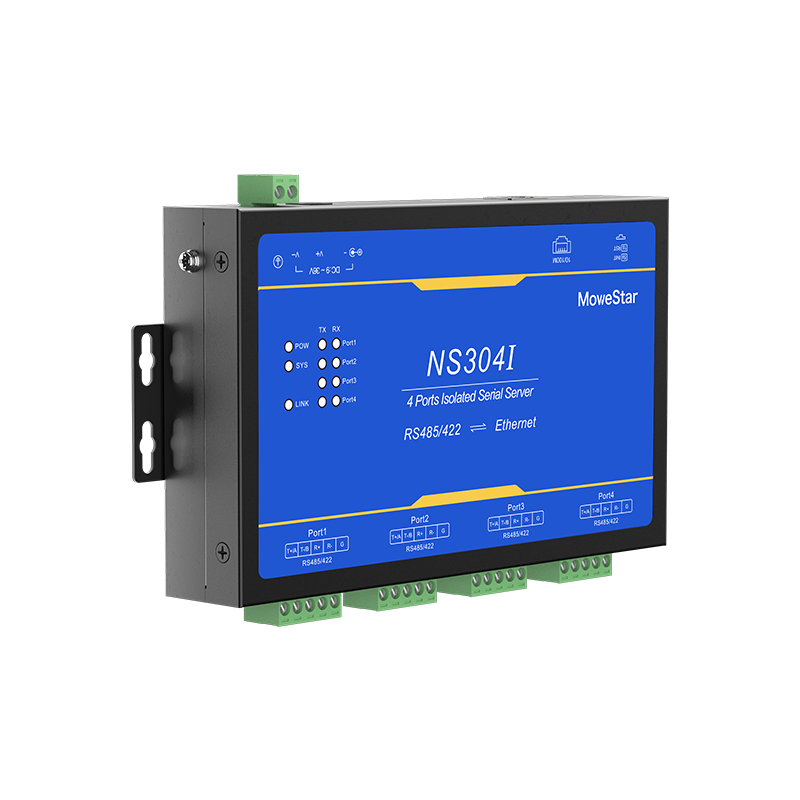 4 Ports RS485/422 Serial to 100M Ethernet Opto-isolated Server