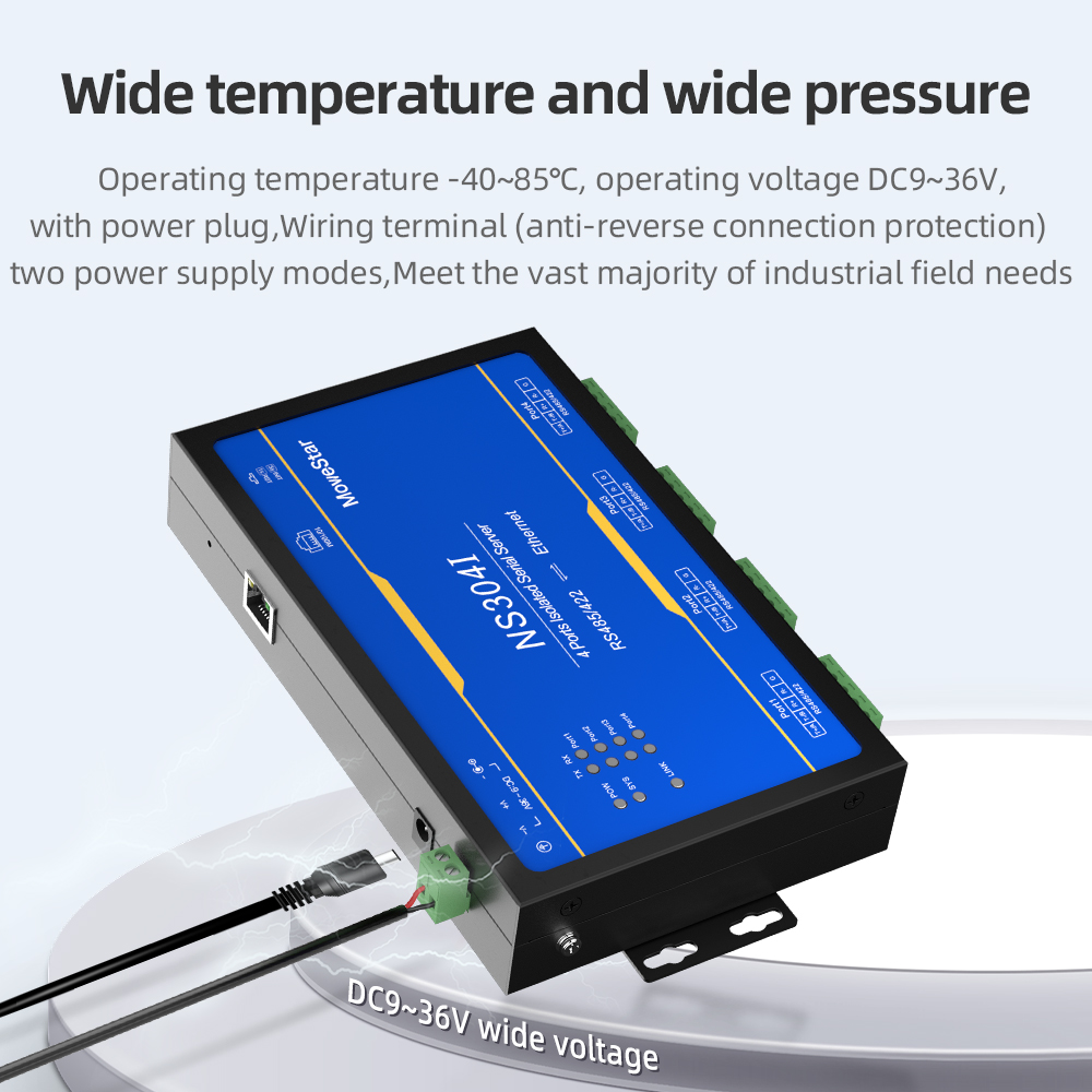 4 Ports RS485/422 Serial to 100M Ethernet Opto-isolated Server