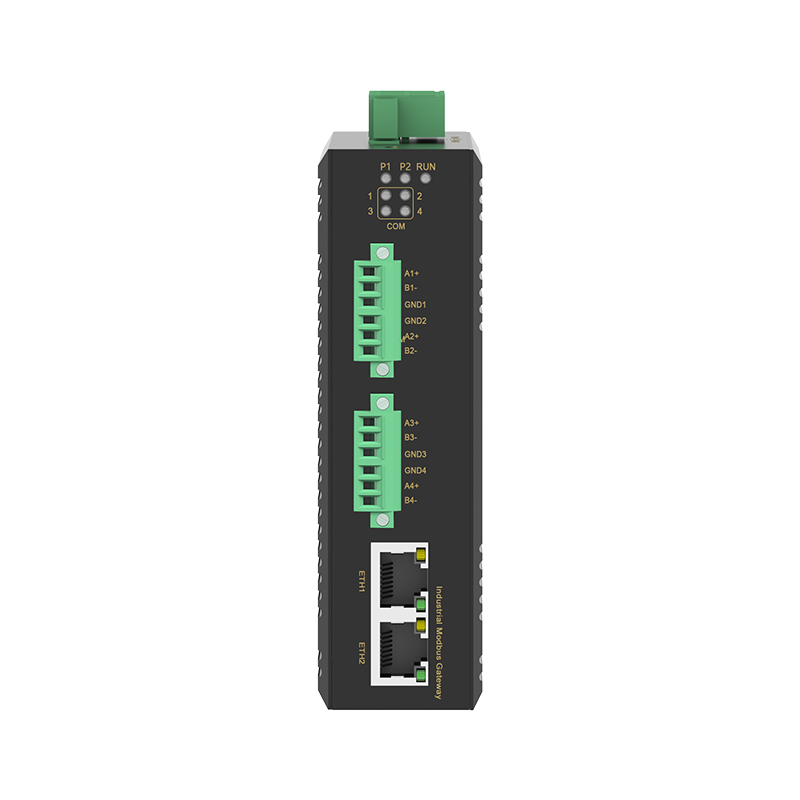 4 Ports RS485 to 2 Ports Ethernet Modbus Industrial Smart Gateway