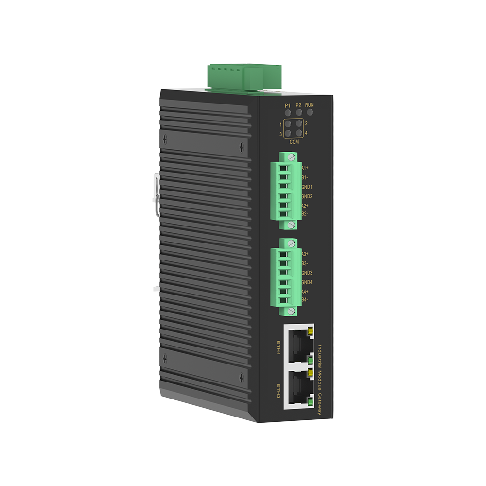 4 Ports RS485 to 2 Ports Ethernet Modbus Industrial Smart Gateway