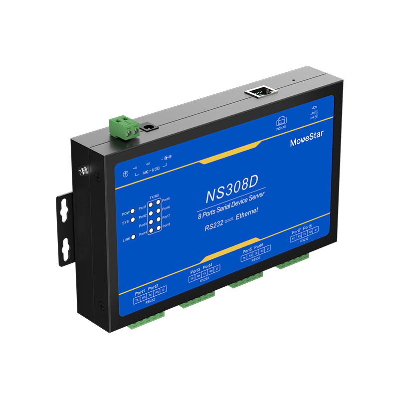 8 Ports RS232 Serial to 100M Ethernet Server