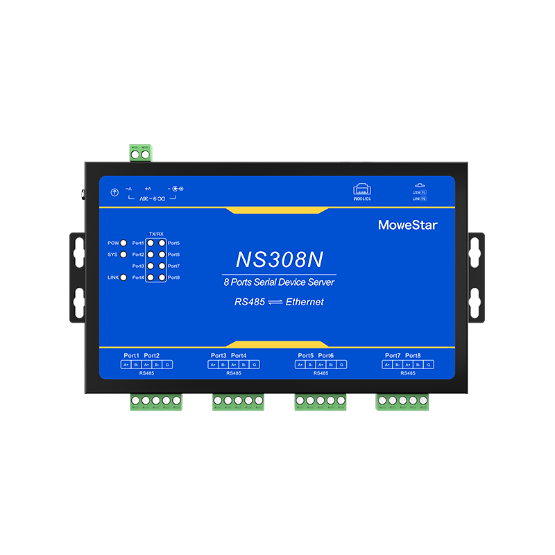 8 Ports RS485 Serial to 100M Ethernet Server