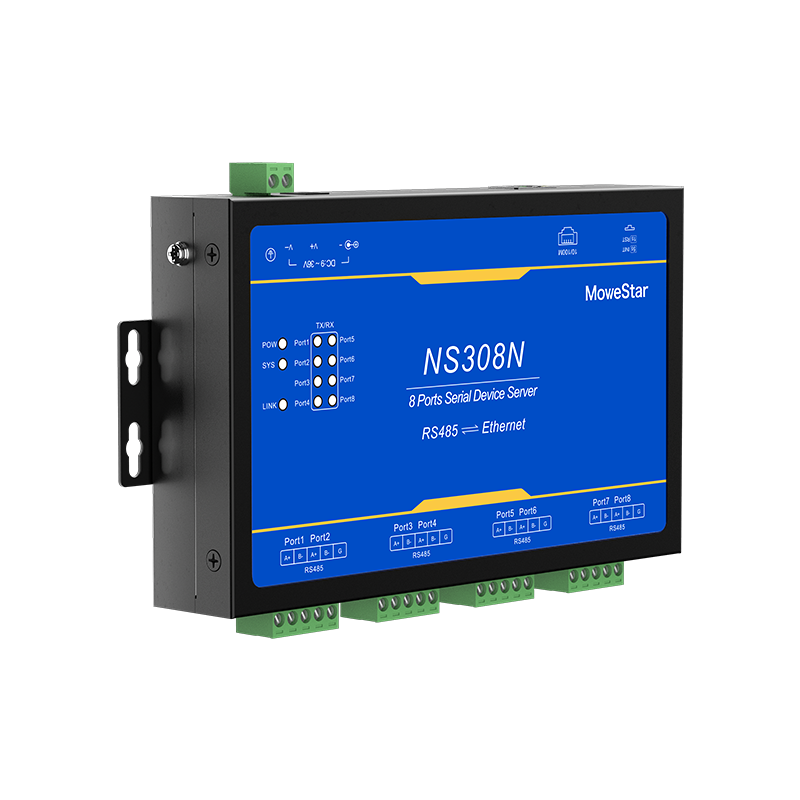 8 Ports RS485 Serial to 100M Ethernet Server