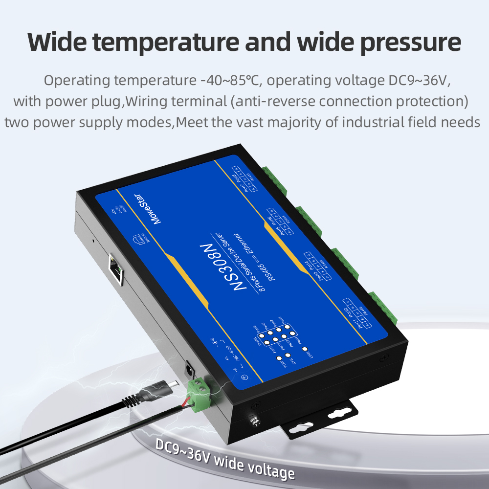 8 Ports RS485 Serial to 100M Ethernet Server