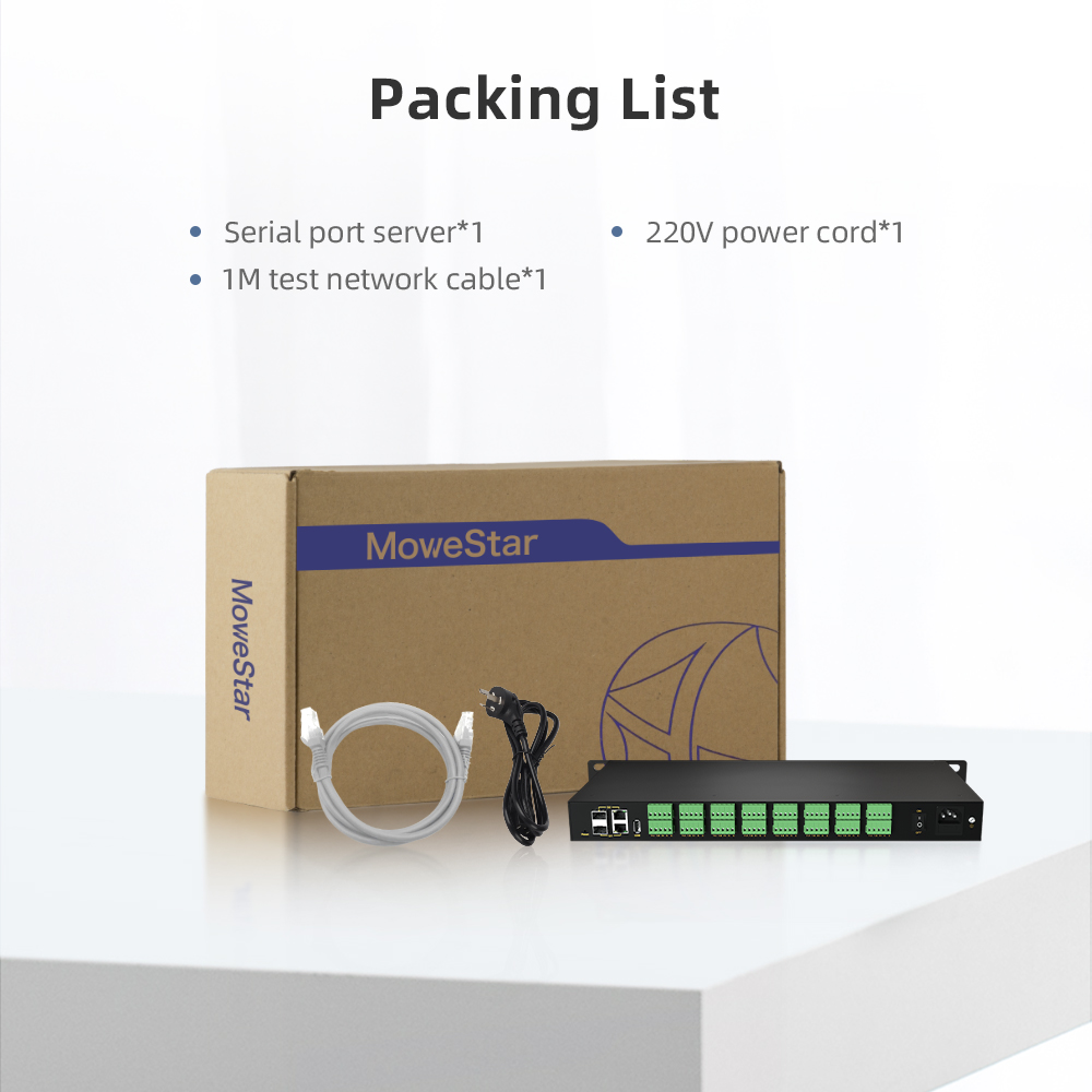 16 Ports RS485/422 Serial to 1000M Ethernet Opto-isolated Server