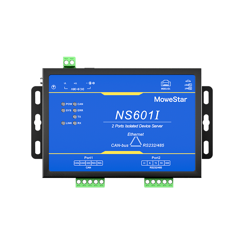 1 Port CAN-bus + 1*RS232/485 To Ethernet Opto-isolated Wall-mounted Ethernet CAN-bus Server