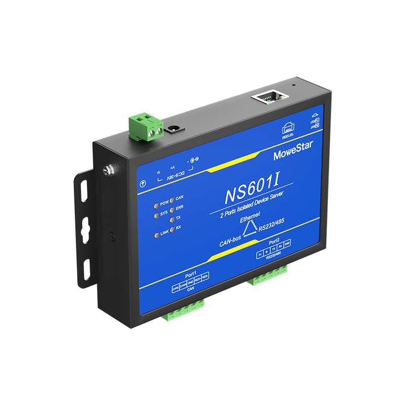 1 Port CAN-bus + 1*RS232/485 To Ethernet Opto-isolated Wall-mounted Ethernet CAN-bus Server